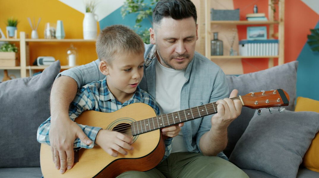 child playing instrument