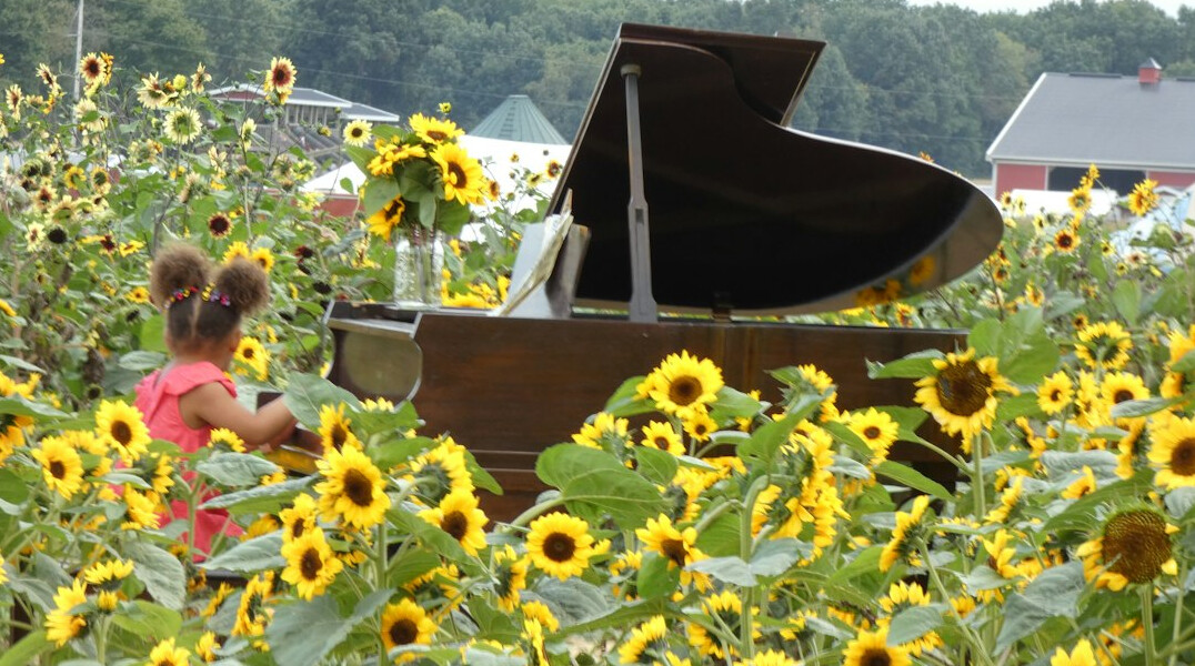 child playing piano lesson